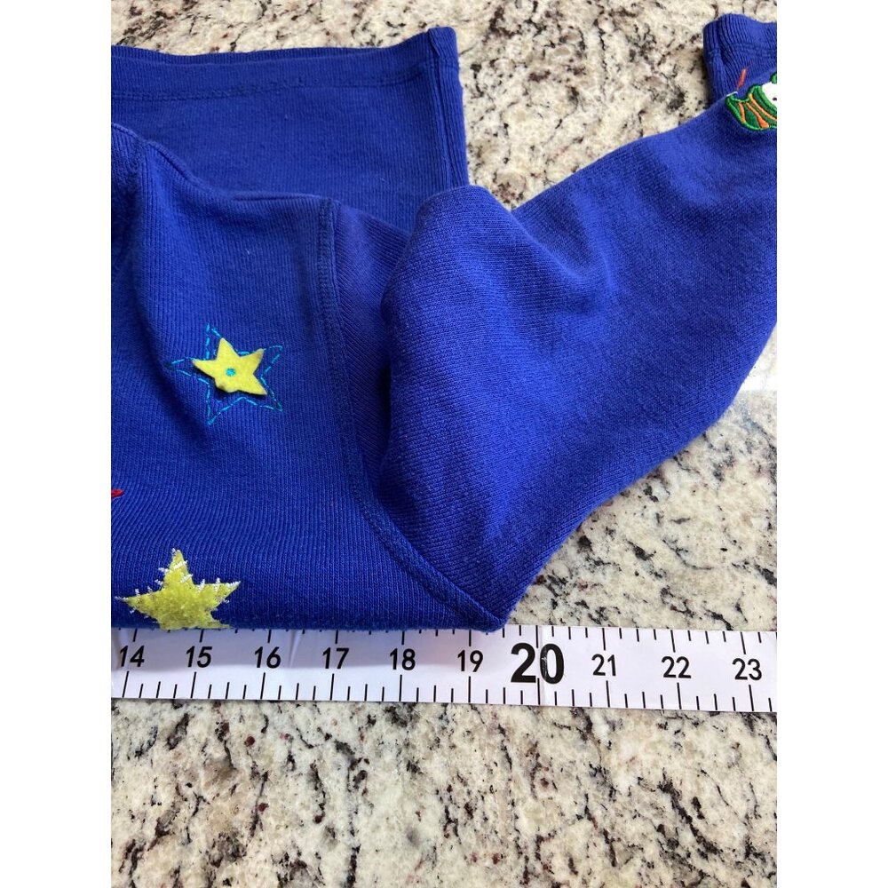 Vintage Onque Casuals Cardigan Small Blue Ugly Christmas Sweater Snowman Stars - Picture 7 of 10